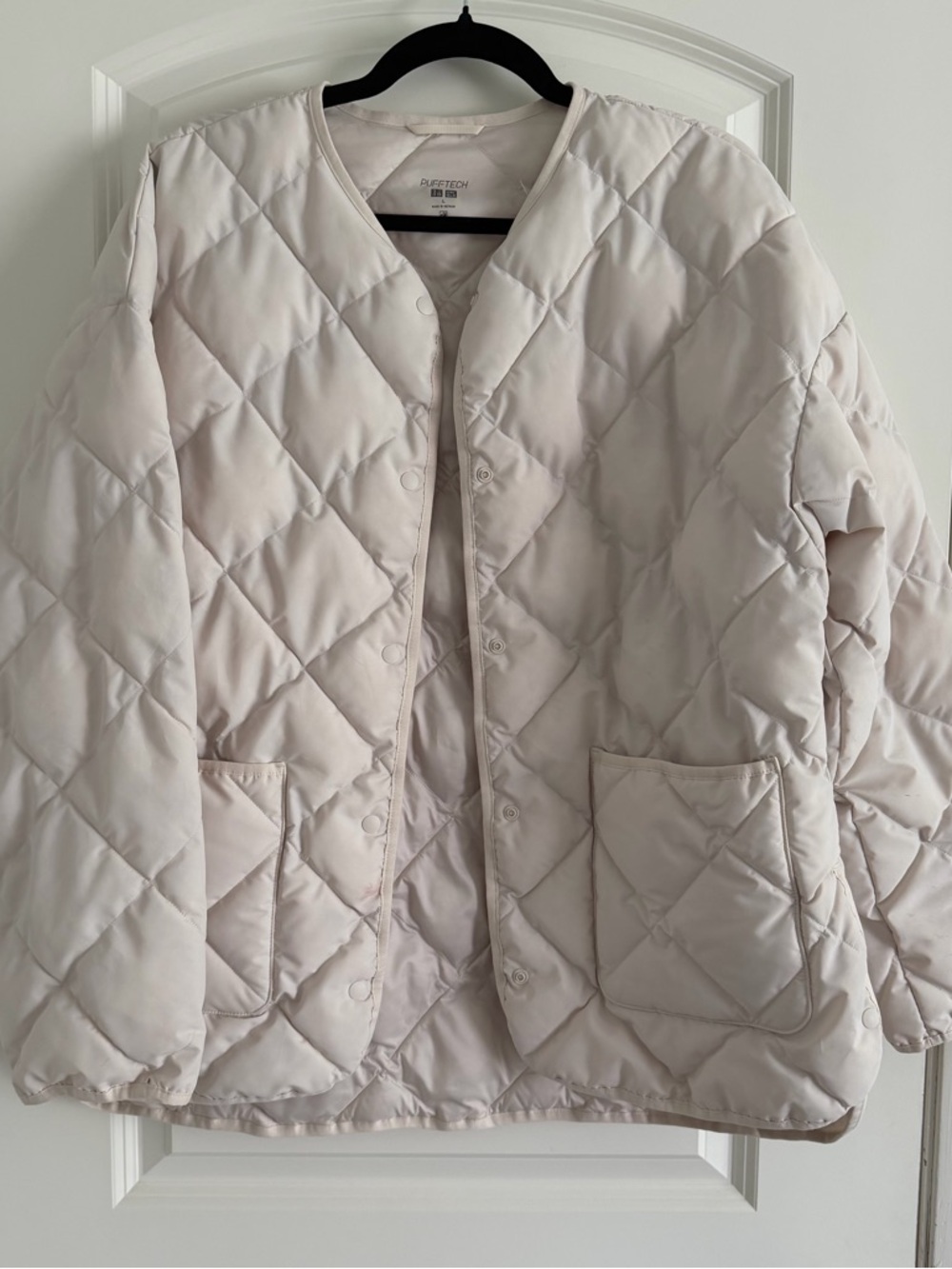 Uniqlo Light Cream Quilted Puffer Jacket